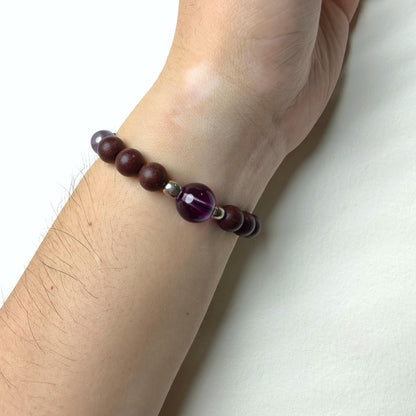 Cancer | Heart Shell | Aroma Crystal Bracelet with Amethyst (Digestion & Emotional Balance)