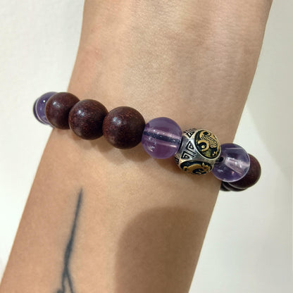 Cancer | Heart Shell | Aroma Crystal Bracelet with Amethyst (Digestion & Emotional Balance)