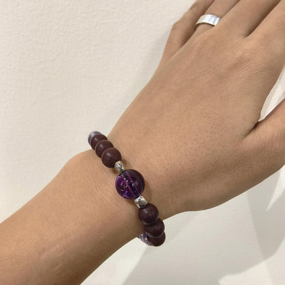 Cancer | Heart Shell | Aroma Crystal Bracelet with Amethyst (Digestion & Emotional Balance)