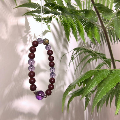 Cancer | Heart Shell | Aroma Crystal Bracelet with Amethyst (Digestion & Emotional Balance)
