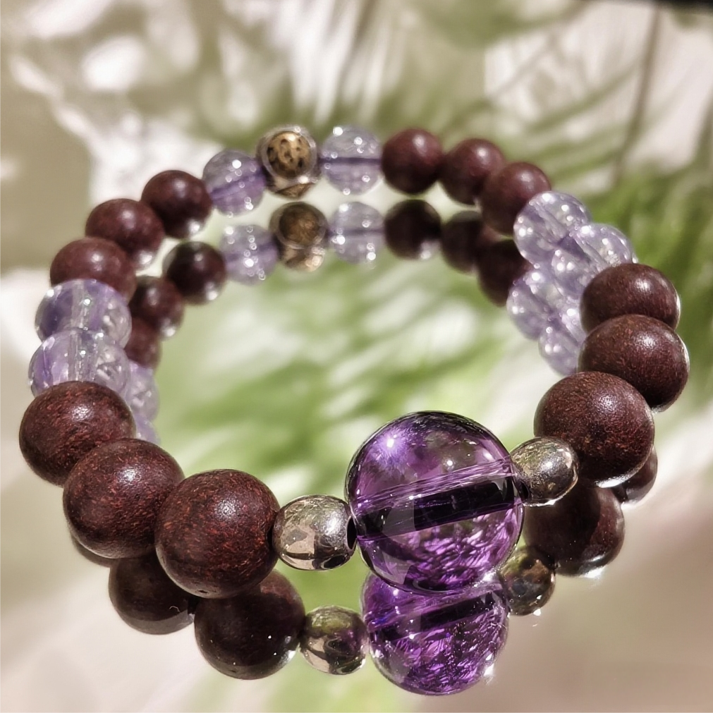 Cancer | Heart Shell | Aroma Crystal Bracelet with Amethyst (Digestion & Emotional Balance)